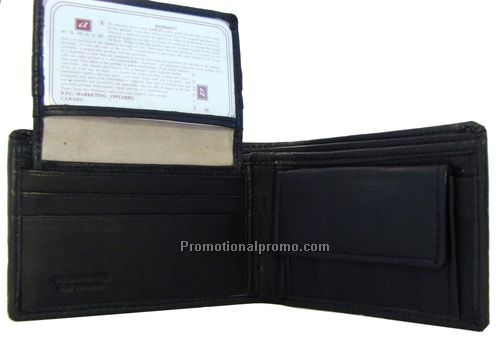 Bi-Fold Wallet / Remove I.D. & Credit Card pockets / Change Purse / Lambskin Napa / Black