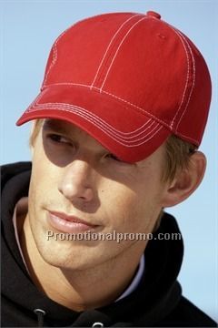 CONTRAST STITCH WASHED TWILL CAP