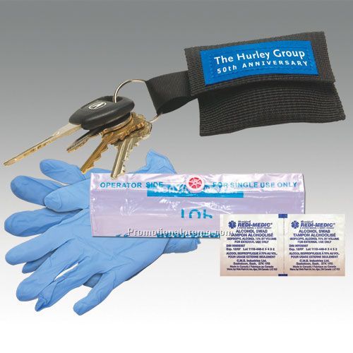 CPR Key Ring w/Latex Gloves