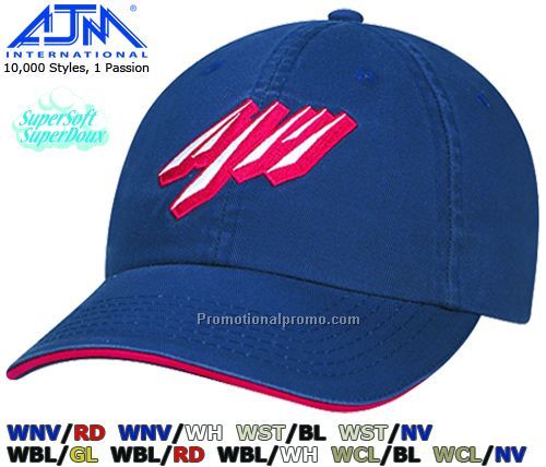 Contour Edge I Style. Enzyme Washed Chino Twill, 6 Panel Caps