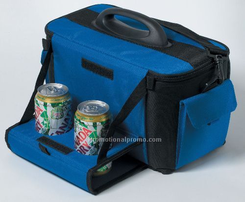 Cooler Bag with Cup Holders - Blue/Black/Unprinted