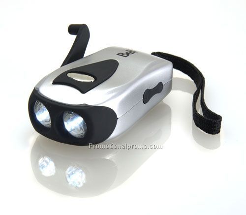 Crank operated flashlight