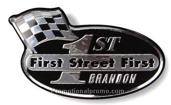 Custom Shape Chrome Polyester Decals / with clear UV stabilized polyurethane domeing