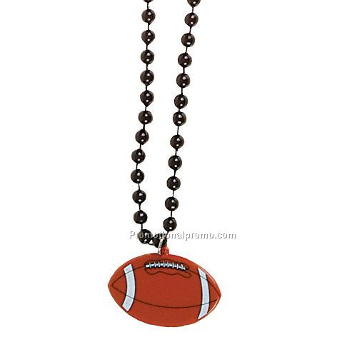 Football Black Bead Pendant - 33