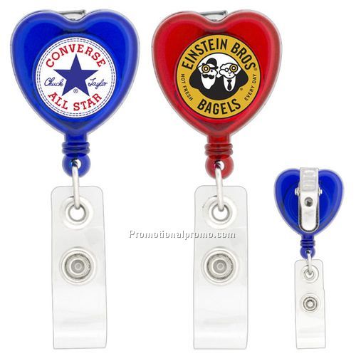 Heart Shaped Retractable Badge Holder