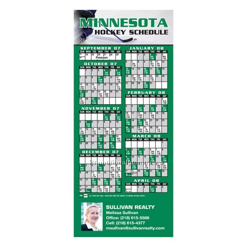 Hockey Sports Schedule Magnet