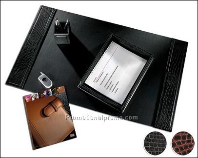 Junior Croco Leather 3-Piece Desk Set