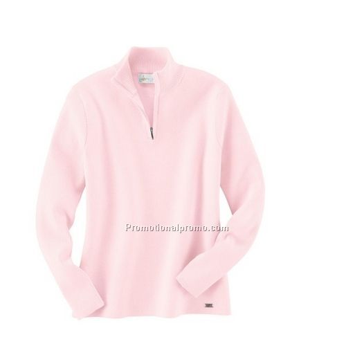 LADIES' HALF-ZIP MOCK NECK SWEATER