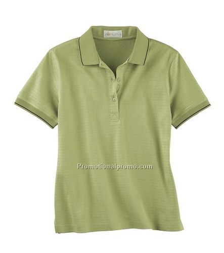 LADIES37408MERCERIZED TEXTURED JACQUARD POLO