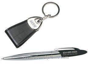 LEATHER KEY HOLDER / PEN GIFT SET