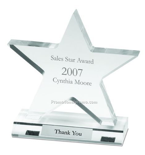 Large Star on Base Award with Laser Imprint