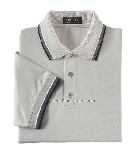 MEN37459 TRI-COLOR BIRDSEYE TRIM COTTON PIQUE POLO