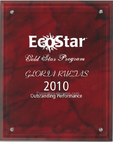 Marble Background Plaque with Laser Imprint