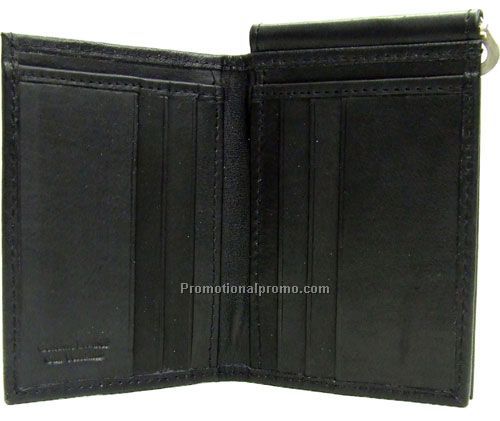 Money Clip / 6 Credit Card pockets / Stone Wash Cowhide / Black