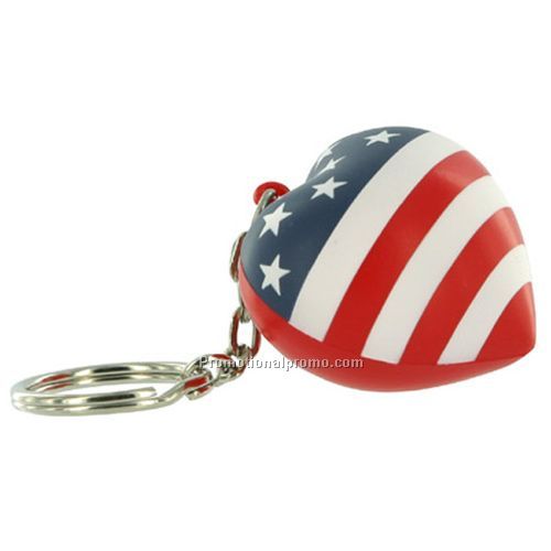 PATRIOTIC VALENTINE HEART KEY CHAIN