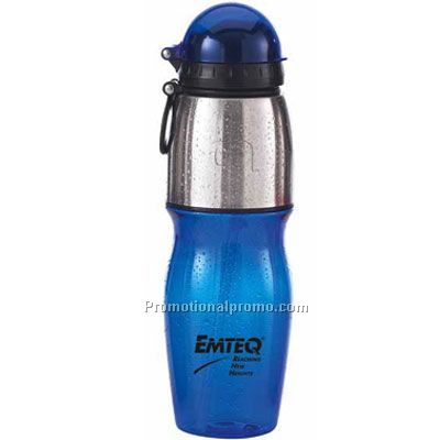 PET Water Bottle With Straw-Blue