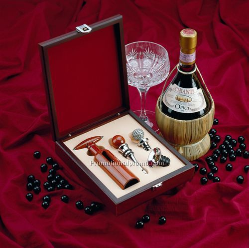 Rosewood wine accessories box set