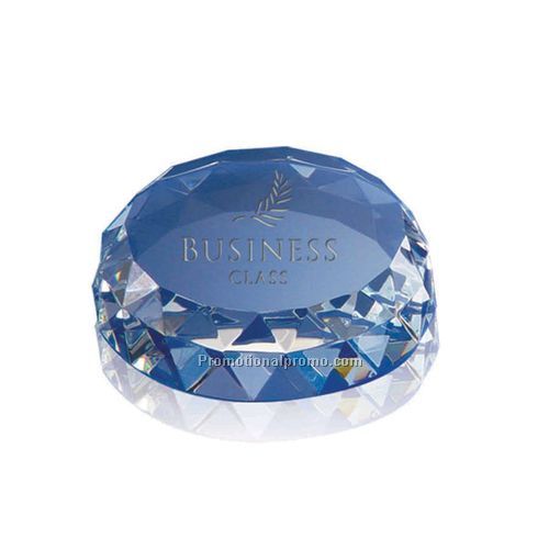 Round paperweight with deep etch