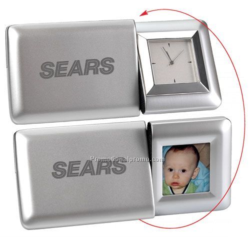 Satin Nickel Dual Function Clock