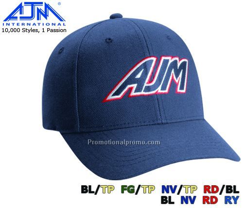 Semi-Pro Style. Wool Serge, 6 Panel Caps