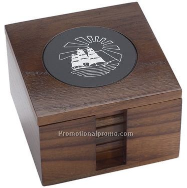 Set Of 6 Square Wooden Coasters