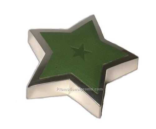 Silver Plated & Leather Star