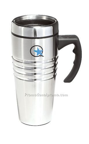 Stainless Steel Mug with Groove Accents 18oz