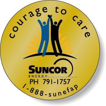 Stock Shape Dull Gold Foil Paper Roll Labels - Round