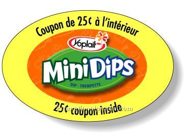 Stock Shape Fluorescent Chartreuse Roll Labels - Oval