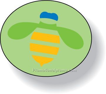 Stock Shape Fluorescent Green Roll Labels - Oval