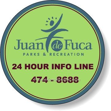 Stock Shape Fluorescent Green Roll Labels - Round