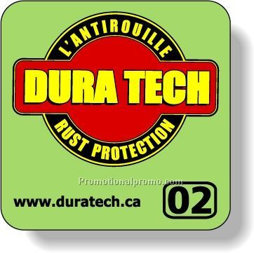 Stock Shape Fluorescent Green Roll Labels - Square with round corners