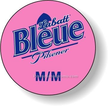 Stock Shape Fluorescent Pink Roll Labels - Round