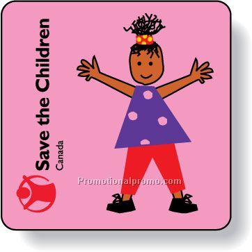 Stock Shape Fluorescent Pink Roll Labels - Square with round corners