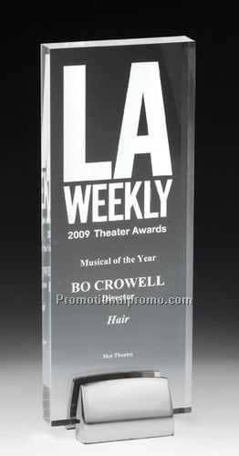 Tall Award with Chrome Base and Laser Imprint