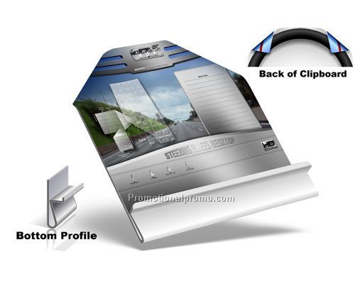 The Steering Wheel Clipboard - Roll Clip With Edge