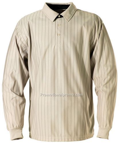 Vertical Stripe Long Sleeve Golf Shirt