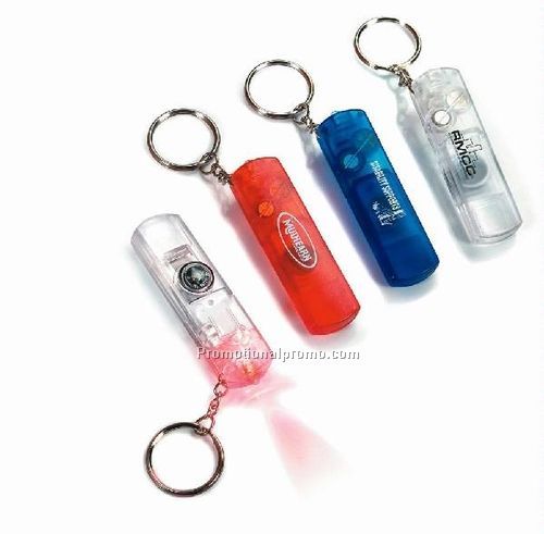 Whistle/Compass/Light Key Chain