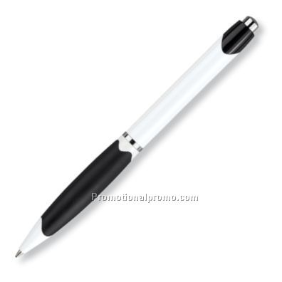 White Barrel Ball Pen/Black Trim
