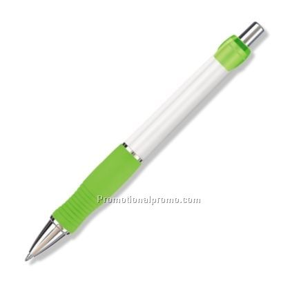 White Barrel/Lime Grip & Clip Gel Pen