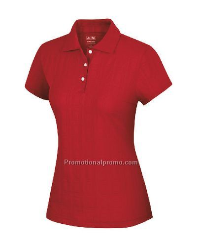 Women37491 Climacool Plaid Texture Polo - University Red