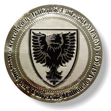 .006 Custom Shape Debossed Gold Polyester Decals