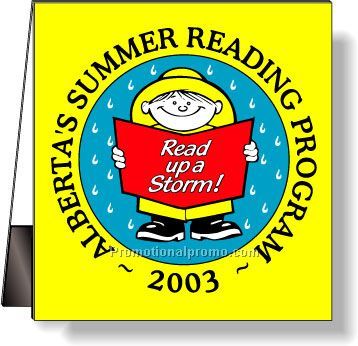 .010 White Gloss Vinyl Magnetic Book Mark / any bleed edge