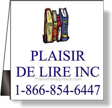 .010 White Gloss Vinyl Magnetic Book Mark / no bleed edge