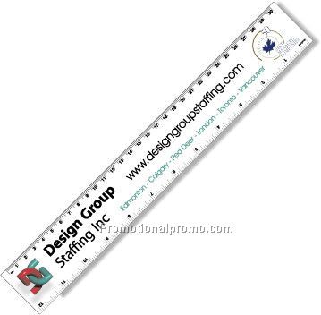 White Gloss Vinyl Plastic 12" Rulers / with square corners