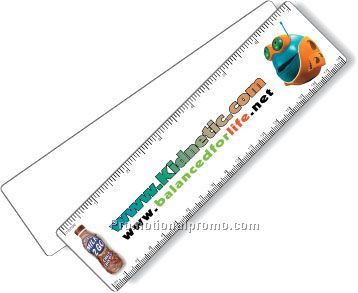 .026 White Plastic 8" Rulers / with round corners & compressed lamination both sides