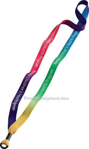 1/2" Tie-Dye Lanyard w/Metal Crimp and Rubber O-Ring Attachment