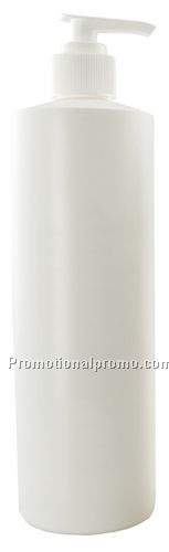 16oz White Cylinder Pump Bottle