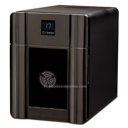 4-BOTTLE WINE COOLER WITH THE LOOK OF BLACK CHROME