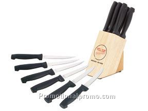6 Pieces steak knives wooden block